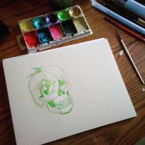 Skull Watercolor Sketch